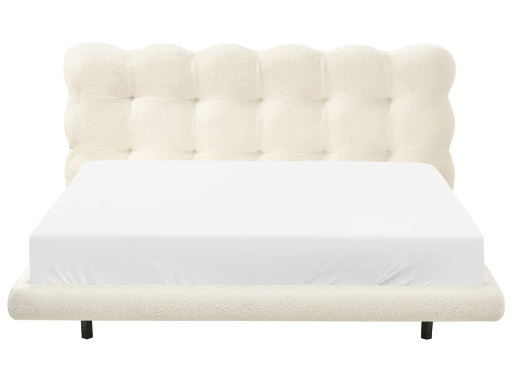 Bed Boucle SOULISSE 160 x 200 cm (EU King Size) Off-White_992676