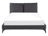 Bed Fluweel MELLE 140 x 200 cm Donkergrijs_791203