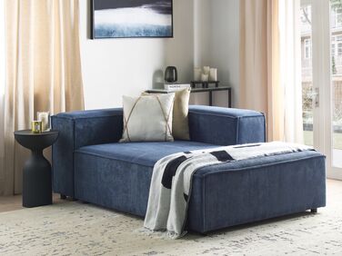 Left Hand Jumbo Cord Chaise Lounge Blue APRICA