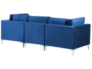 Modular Sofa 3 Seater EVJA with Ottoman Velvet Navy Blue_859655