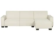 Corner Sofa Bed 3 Seater ROMEDAL Fabric Beige Left Hand_748924