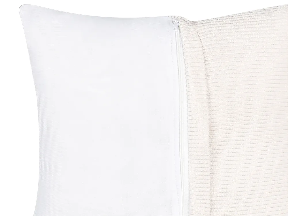 Corner Sofa 4 Seater LUNGO Corduroy Off-White Right Hand_898353