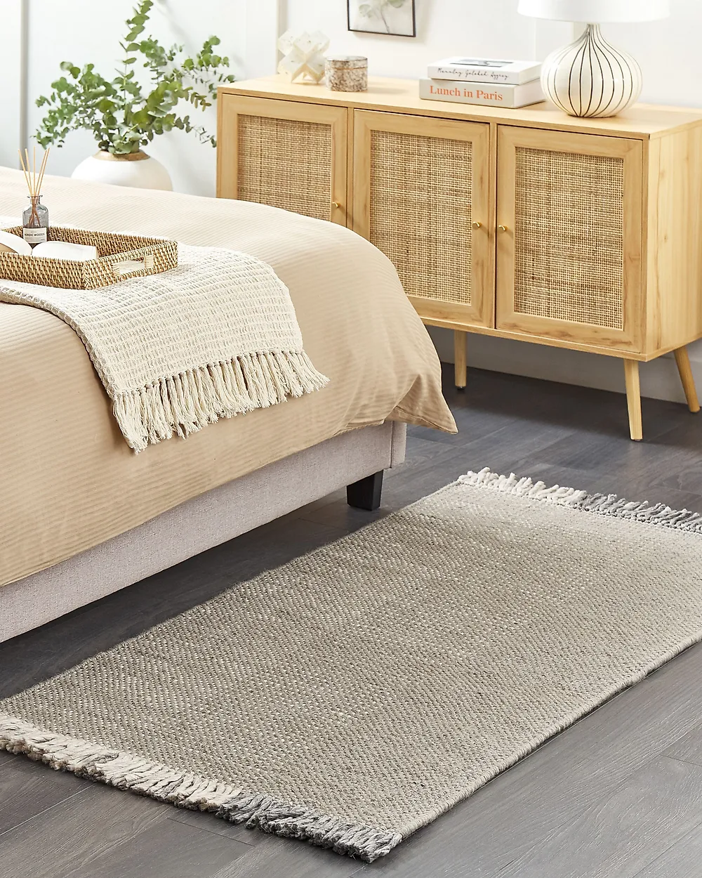 Rug TEKELER Grey 80 x 150 cm Wool_1185695