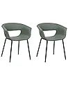 Conjunto de 2 sillas de comedor ELMA Verde oscuro