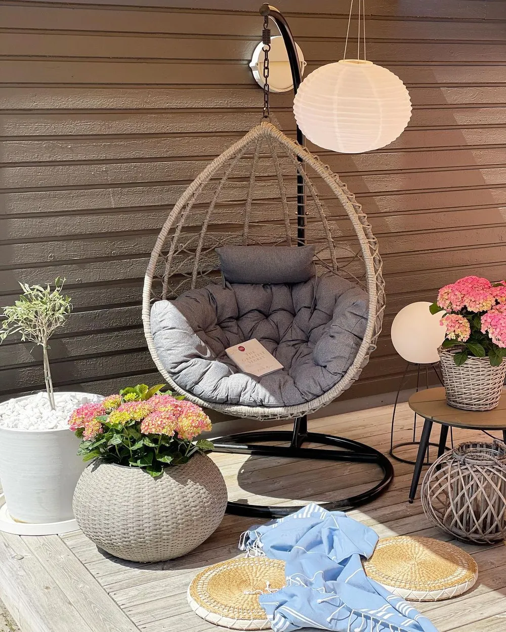 Hanging Chair ARSITA PE Rattan Grey