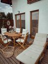 Trädgårdsmöbelset av bord och 8 stolar med dynor i beige MAUI_775363