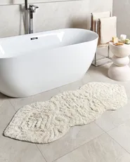 Tappeto da bagno CANBAR Beige chiaro 150 x 60 cm Cotone_905470
