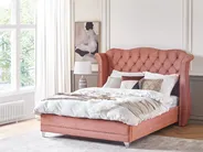 Bed Velvet AYETTE 160 x 200 cm (EU King Size) Pink_832184