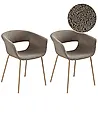 Conjunto de 2 sillas de comedor ELMA Bouclé Gris pardo