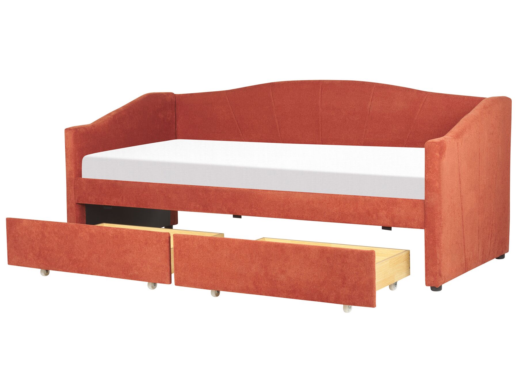 Tagesbett Polsterbezug rot mit Bettkasten 90 x 200 cm VITTEL_876424