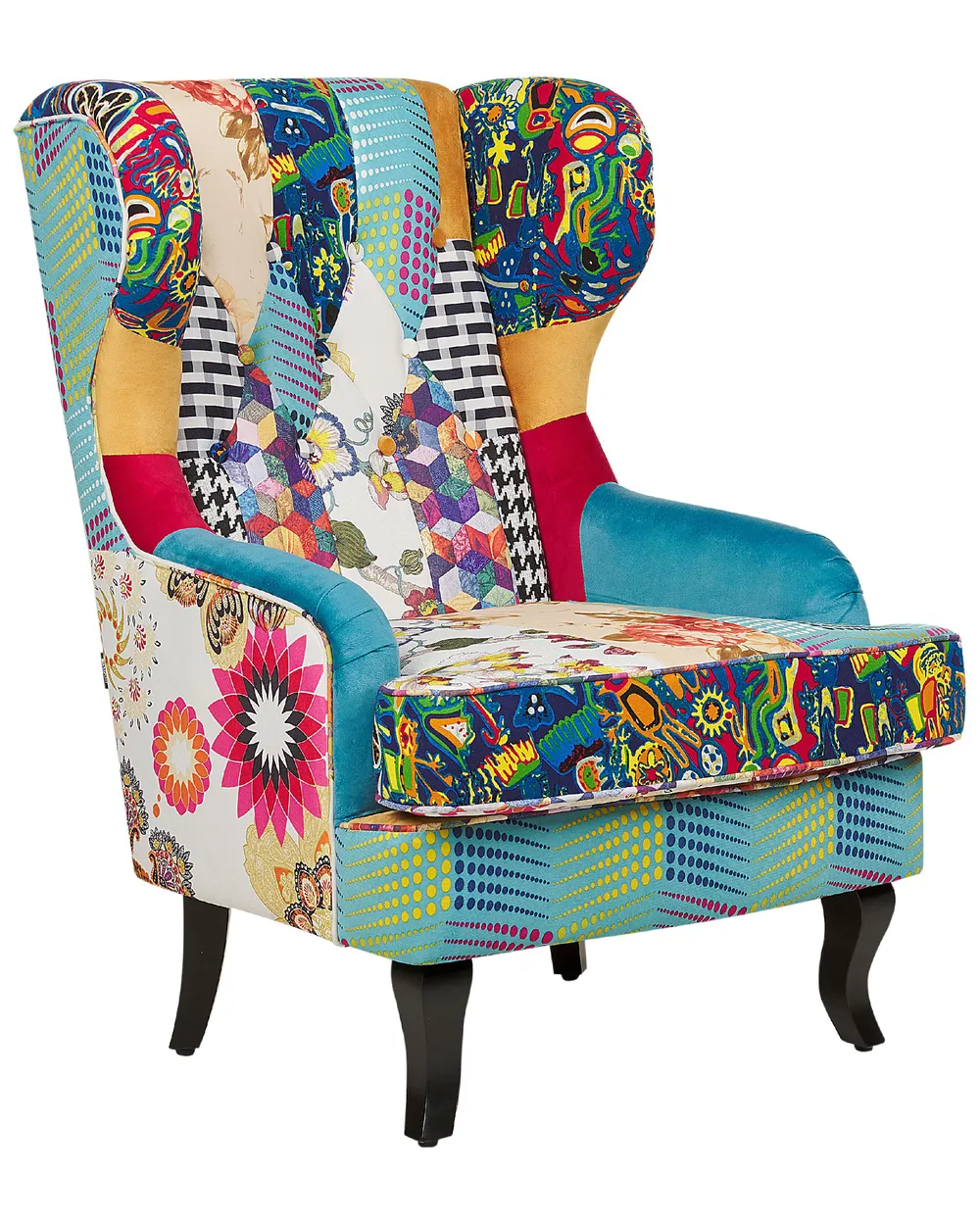 Wingback Chair MOLDE Fabric Blue