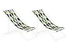 Set of 2 Sun Lounger Replacement Fabrics ANZIO/AVELLINO 113 x 44 cm Green
