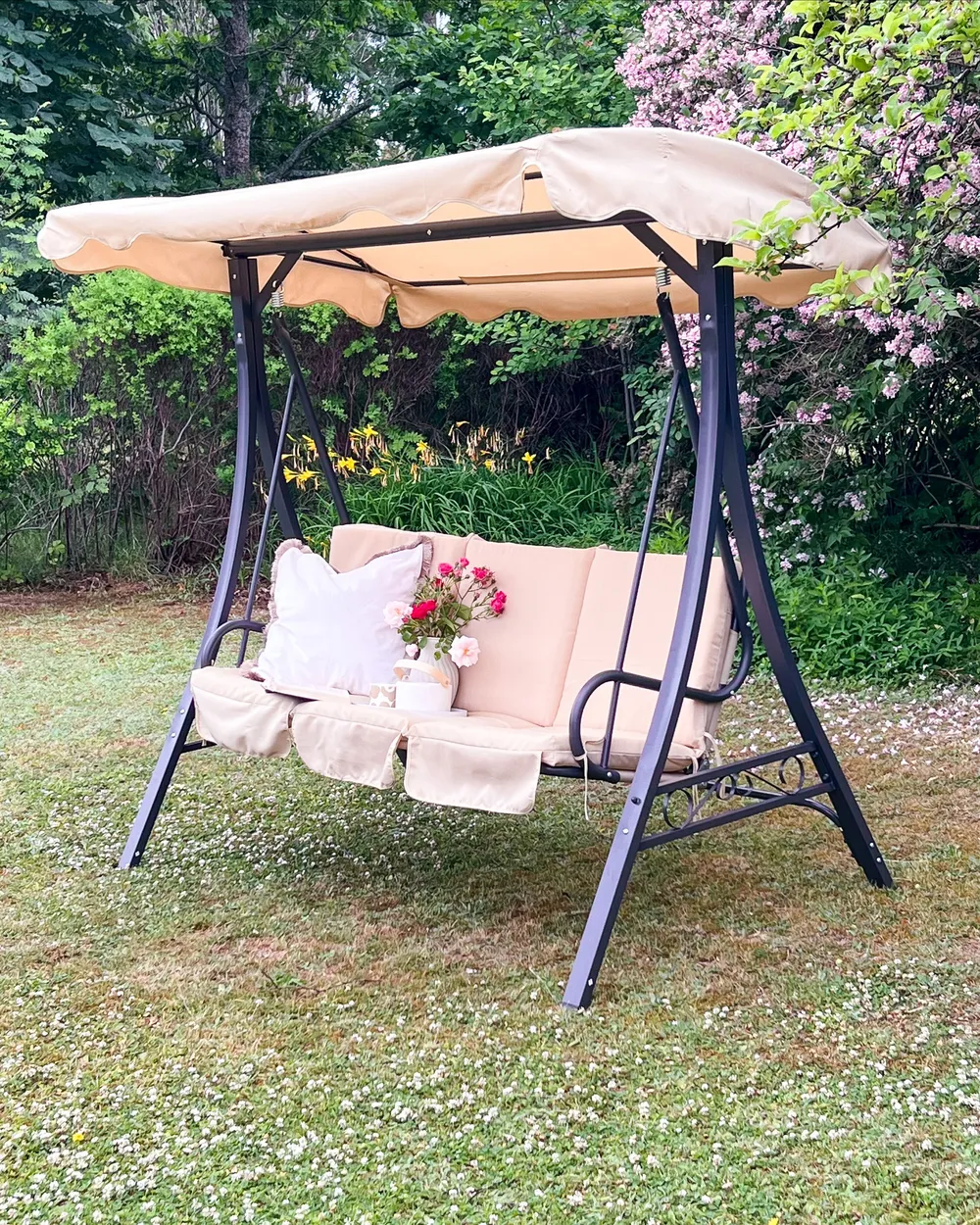 Patio Swing GARBO Metal Beige_828343