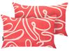 Lot de 2 coussins d'extérieur KERRIA Motif abstrait 30 x 50 cm Rouge