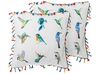 2 poduszki dekoracyjne w ptaki z frędzlami 45 x 45 cm wielokolorowe MALLOW_770297
