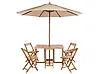 Garden Dining Set 4 Seater FRASSINE with Parasol (12 Options) Acacia Wood Natural