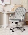 Chaise de bureau pivotante en velours avec cristaux gris clair PRINCESS_855666