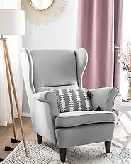 Fauteuil à oreilles ABSON Tissu Gris_1171965
