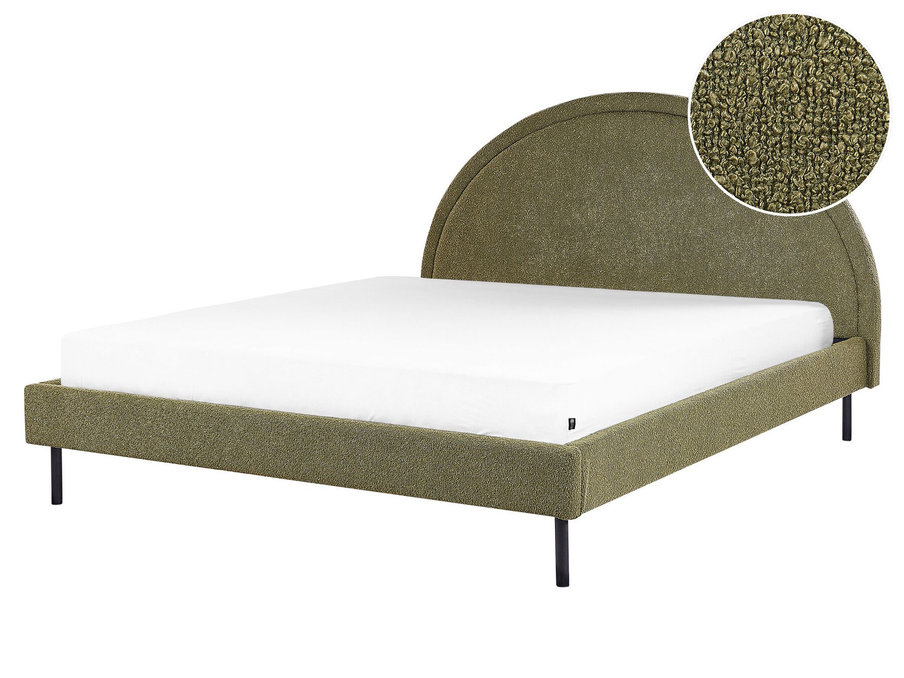 Čalouněná buklé postel 160 x 200 cm zelená MARGUT_900085