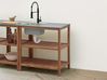 Outdoor Kitchen Island with Sink BRUCOLI Brown/ Black Acacia Wood
