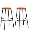 Conjunto de 2 sillas de bar MORTON Terciopelo Naranja