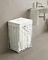 Laundry Basket with Lid APOTERI Metal White 72 L