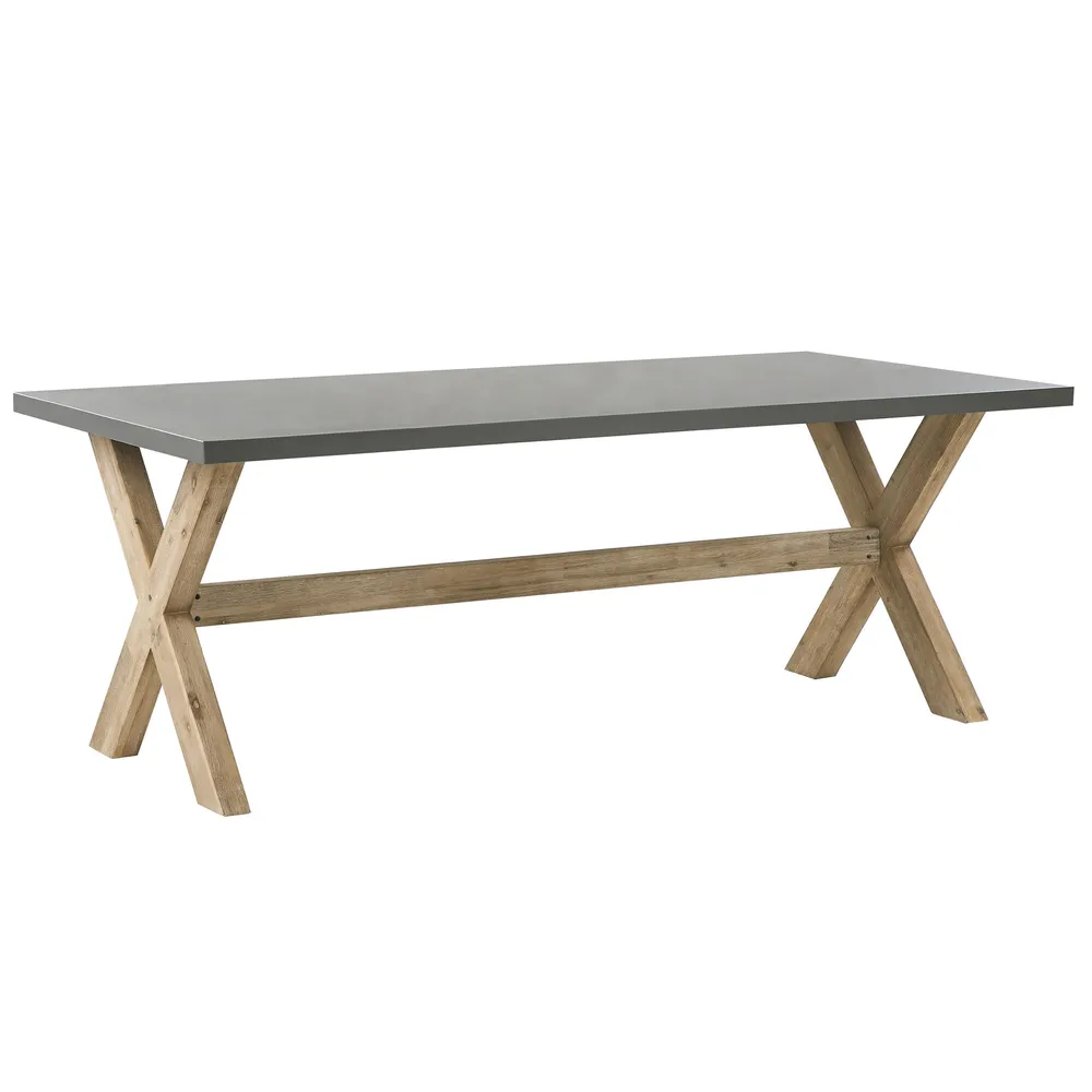 Garden Dining Set with Benches and Stools 8 Seater OLBIA Concrete Grey_771441