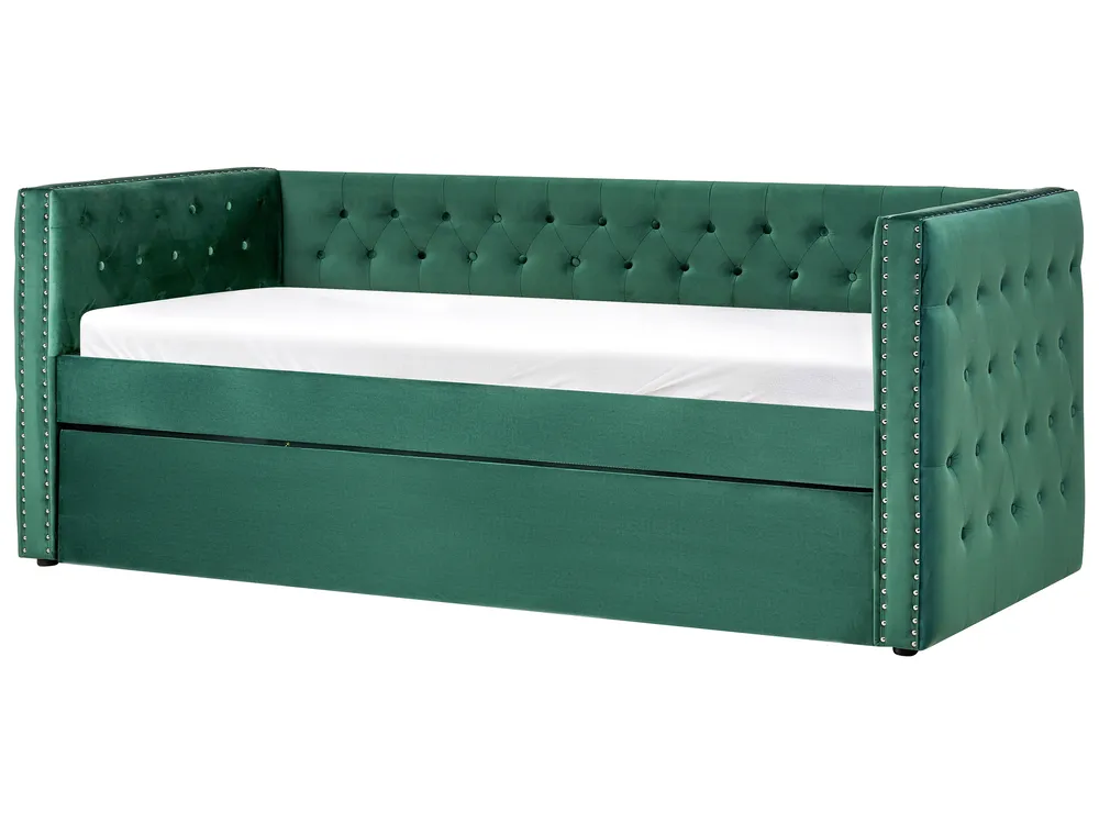Trundle Bed Velvet GASSIN 90 x 200 cm (EU Single) Emerald Green_779278