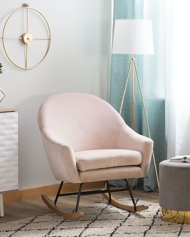 Velvet Rocking Chair Pink OXIE