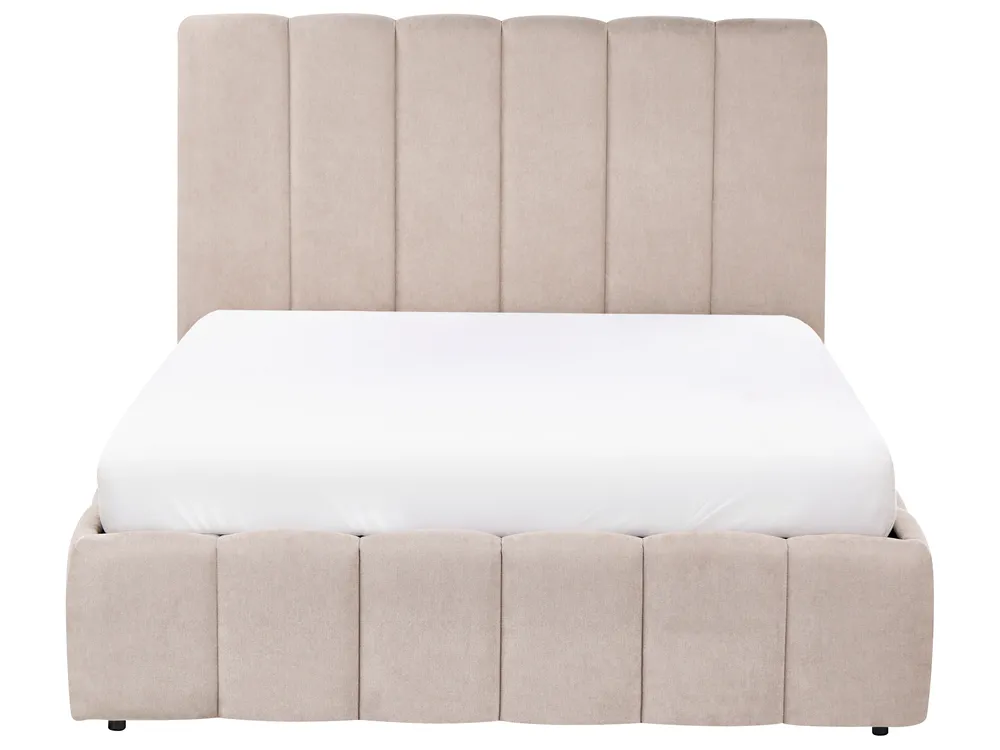 Ottoman Bed VAUVERT Fabric Taupe 140 x 200 cm (EU Double)_1093456