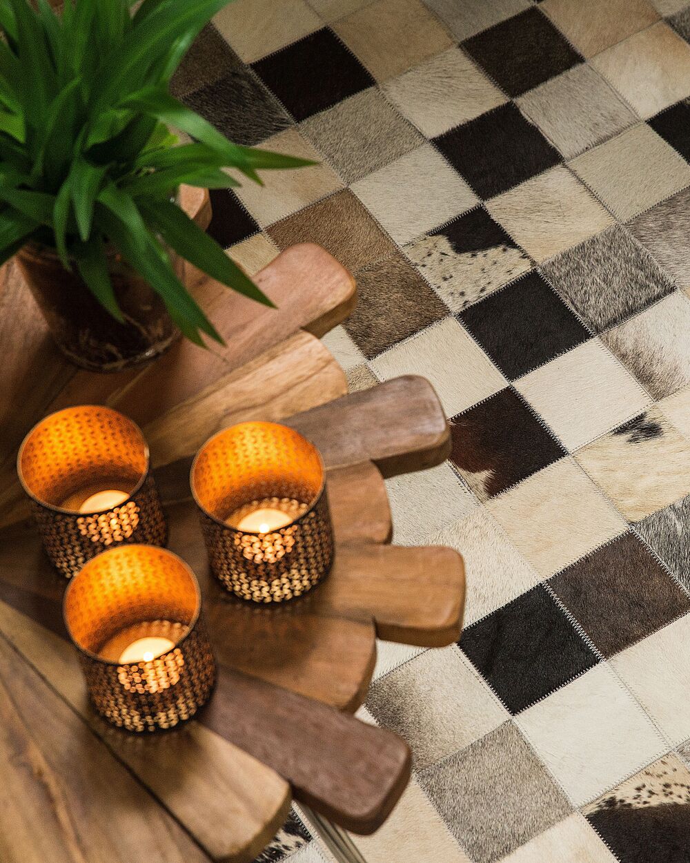 Rug RIZE Multicolour 160 x 230 cm Leather