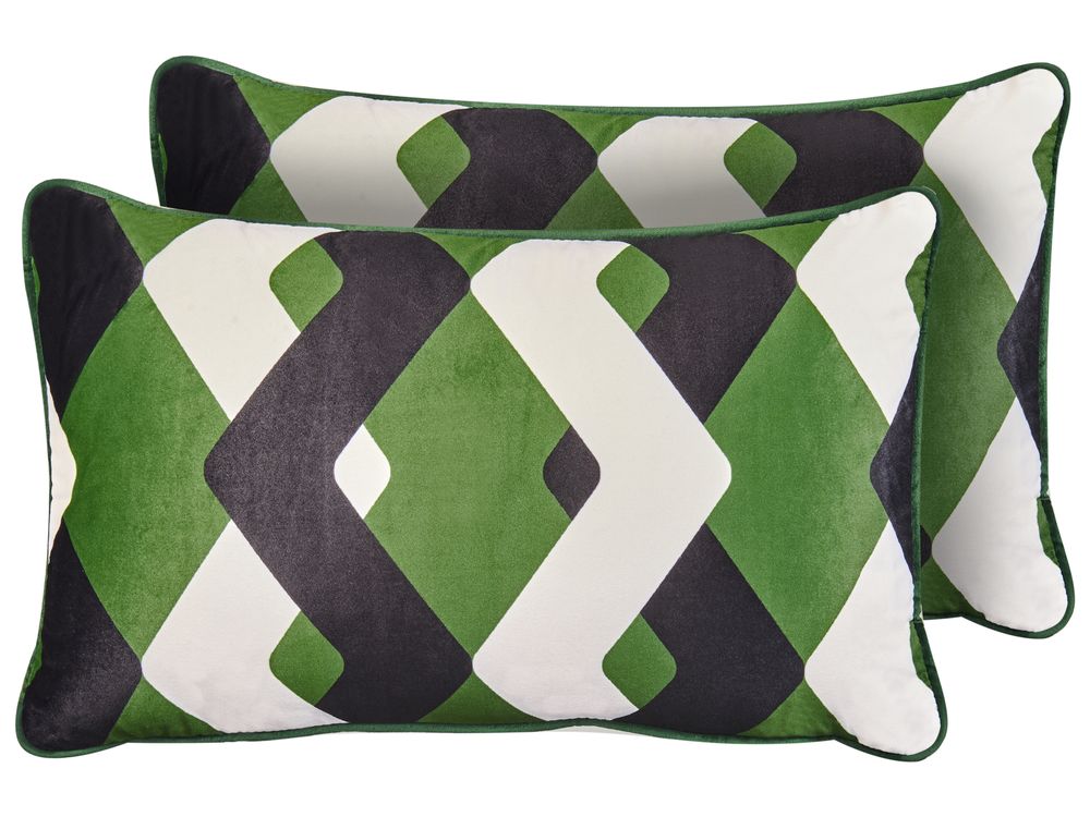 Set of 2 Outdoor Cushions SWAY Geometric Pattern 30 x 50 cm Multicolour