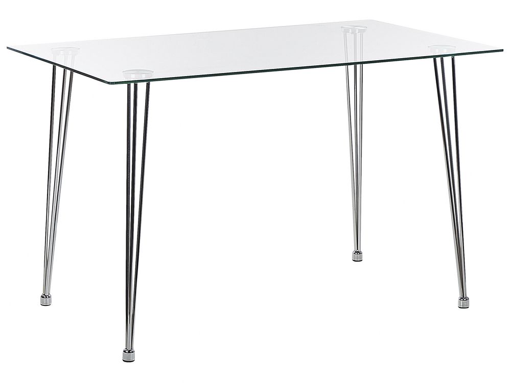 Esstisch WINSTON Silber 120 cm 70 cm Sicherheitsglas