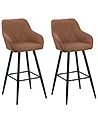 Set of 2 Bar Chairs DARIEN Golden Brown