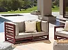 Garden Sofa 2 Seater TRANI Modular Acacia Wood Dark Red