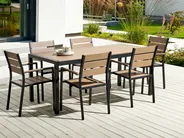 Garden Dining Table VERNIO 180 cm 90 cm Metal Brown/ Black_862878