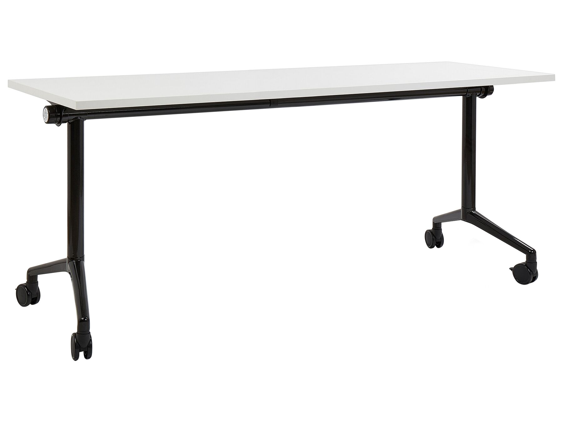 Skládací kancelářský stůl s kolečky 180 x 60 cm bílý a černý CAVI_922298