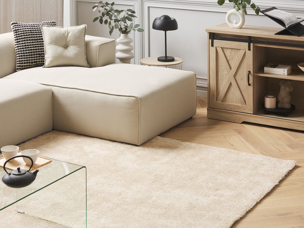 Tappeto Shaggy DEMRE Beige 160 x 230 cm