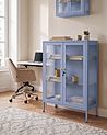 Glass Display Cabinet HARLYN  90 cm Metal Blue