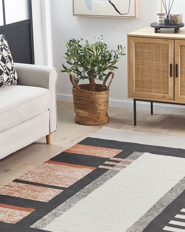 Rectangular Cotton Area Rug 140 x 200 cm Multicolour KAKINADA