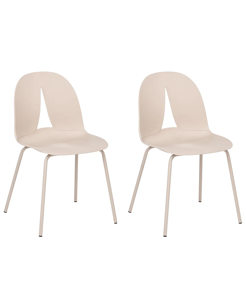 Set of 2 Garden Chairs BOLGHERI Armless Beige