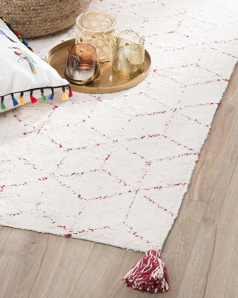 Teppich SAKARYA Weiß 80 x 150 cm Baumwolle