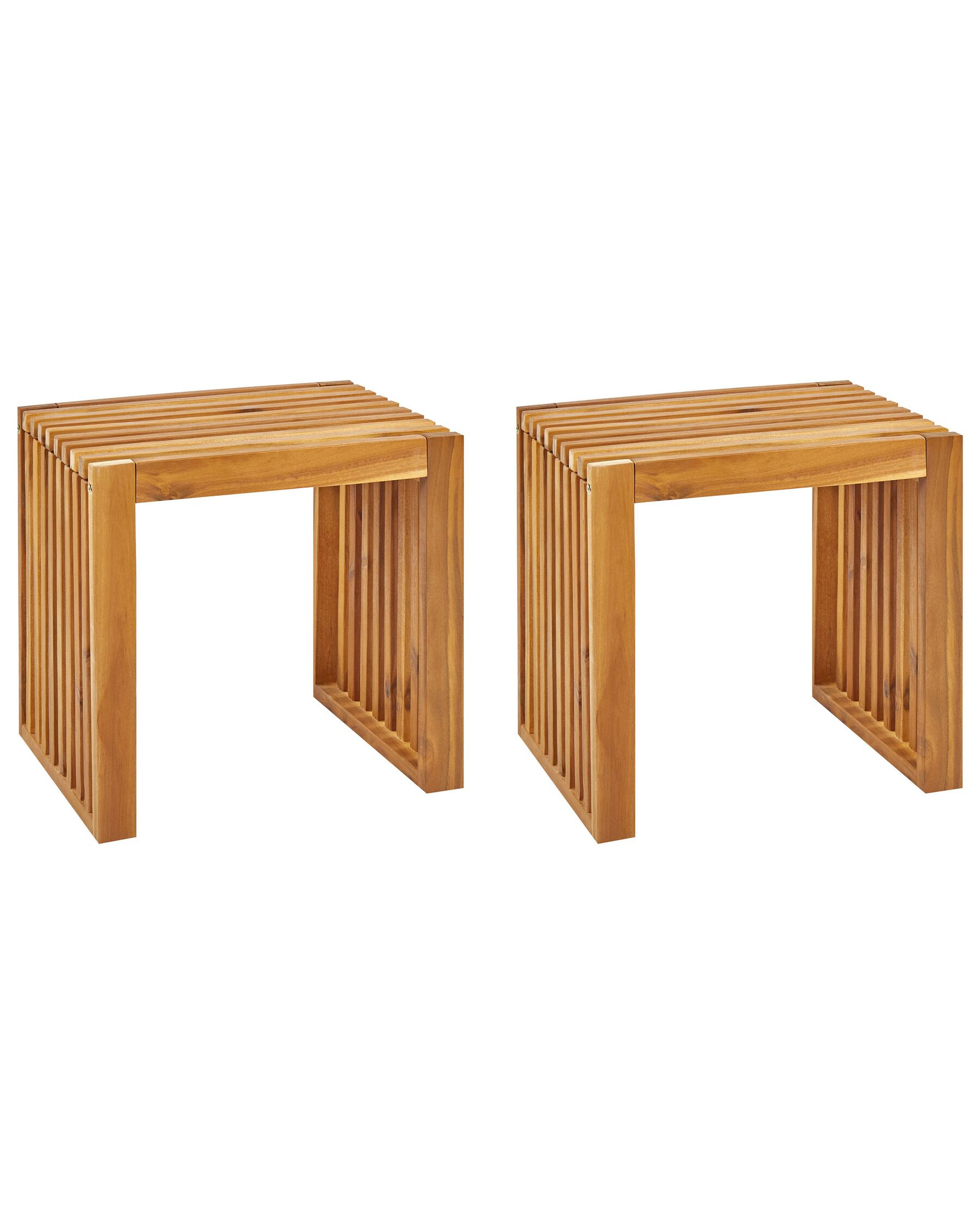 Set di 2 sgabelli da giardino legno di acacia chiaro BELLANO_922007