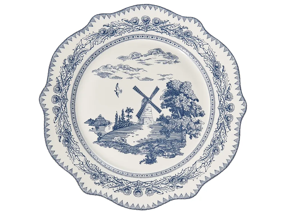 Set med 20 matserviser BAY LEAF Porslin Vit/ Blå_1191732