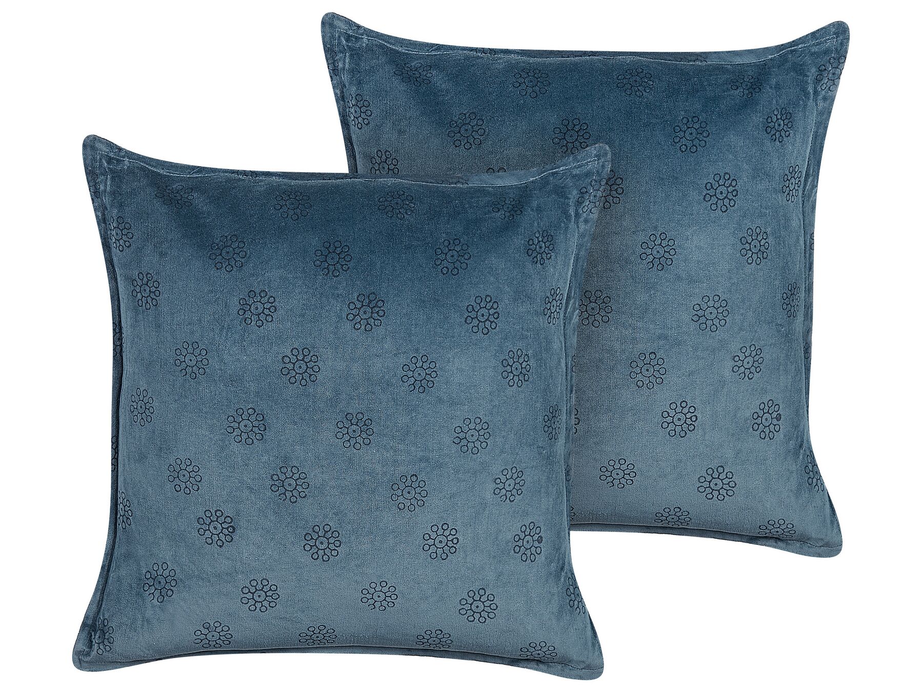 Conjunto de 2 almofadas decorativas em veludo azul escuro 45 x 45 cm SESELI_838227