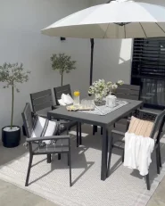 Salle à manger de jardin 6 places COMO Gris_1159464