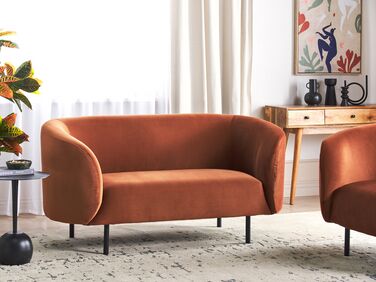 2 Seater Velvet Sofa Orange LOEN