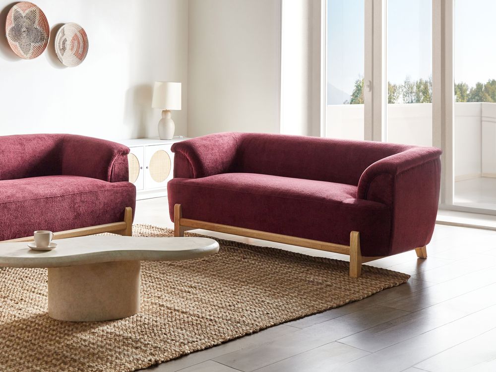 Sofa 2 Seater ALNOR Chenille Burgundy