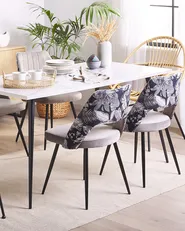 Set of 2 Dining Chairs ANSLEY Velvet Grey_774205