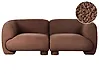 Modular Sofa 2 Seater MJALBI Boucle Brown